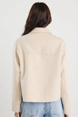 By Rosa Ladies Ranger Oat Marle Wool Blend Soft Jacket - Oat Marle