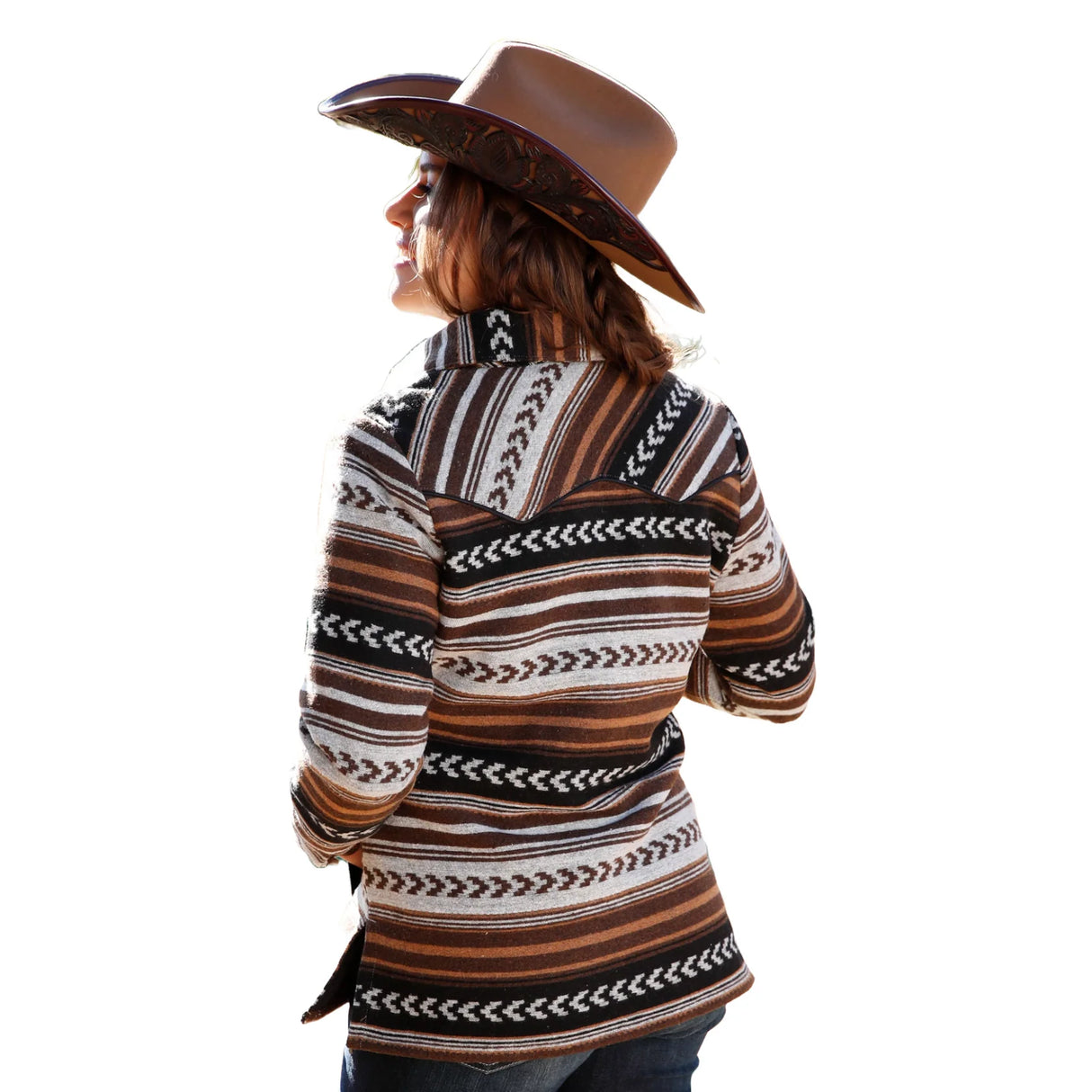 Cinch Ladies Concho & Brown Western Striped Jacket CWJ7357003