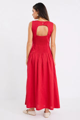 Flo & Frankie Ladies Results Linen Blend Structured Maxi Dress