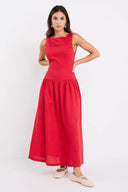 Flo & Frankie Ladies Results Linen Blend Structured Maxi Dress