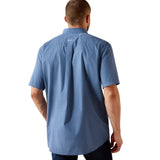 Ariat Mens Wrinkle Free Case Classic Fit SS Shirt - Ensign Blue Geo Print