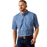 Ariat Mens Wrinkle Free Case Classic Fit SS Shirt - Ensign Blue Geo Print