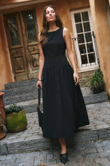 Flo & Frankie Ladies Results Linen Blend Structured Maxi Dress