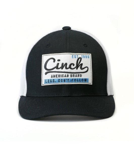 Cinch Men's Trucker Cap Flexifit America Brand - Black/White Mesh - MCC0660618