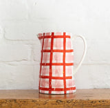 Noss & Co Medium Jug - Red & Pink Gingham