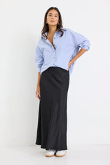 Stories Be Told Vibe Black Jacquard Stripe Wide Leg Pants