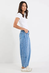 Stories Be Told Graduate 90s Blue Non Stretch Barrel Jeans