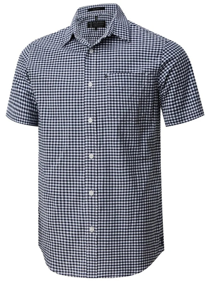 Pilbara Mens Short Sleeve Gingham Shirt - RMPC173