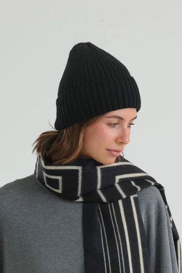 Morgan & Taylor Mia Wool-Blend Beanie - Black
