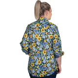 Just Country Abbey Full Button Work Shirt - Blue Bouquet/Blue