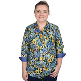 Just Country Abbey Full Button Work Shirt - Blue Bouquet/Blue