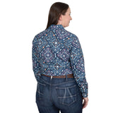 Just Country Abbey Full Button Work Shirt - Navy Floral - WWLS2550