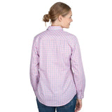 Just Country Ladies Georgie Shirt in Light Pink & Navy Plaid