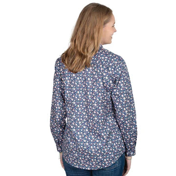 Just Country Ladies Abbey Shirt in Navy Daisy
