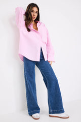 Flo & Frankie Ladies You Got This Stripe Oversized Boyfriend Shirt