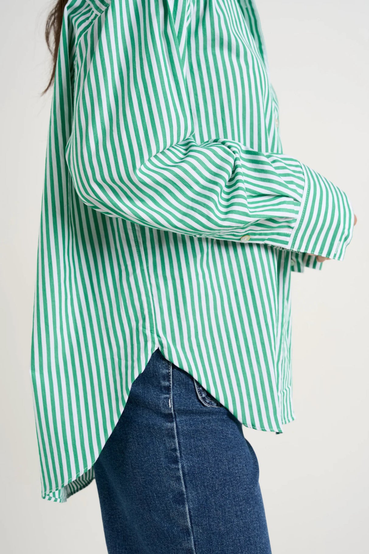 Flo & Frankie Ladies You Got This Stripe Oversized Boyfriend Shirt