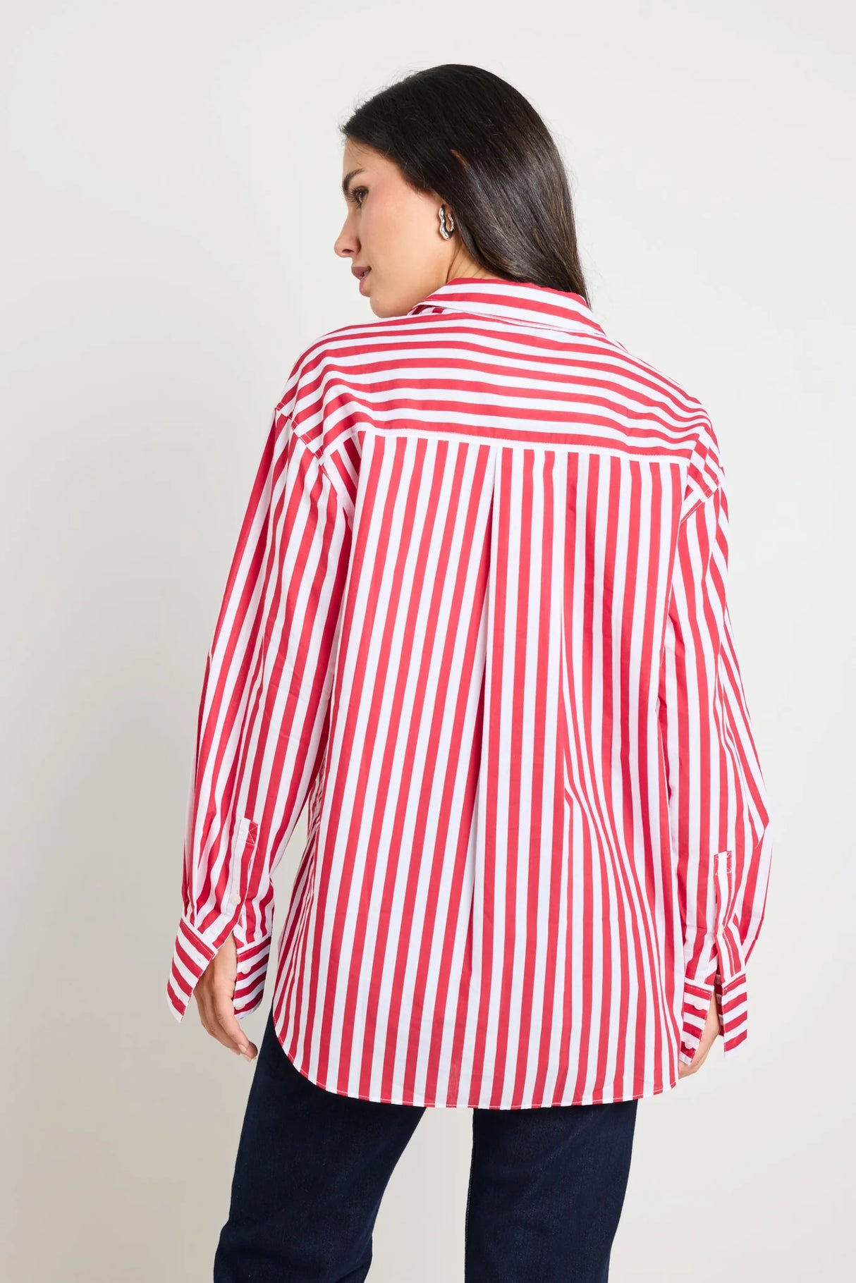 Flo & Frankie Ladies You Got This Stripe Oversized Boyfriend Shirt