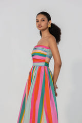 thr3letter - Painted Stripe Maxi Dress