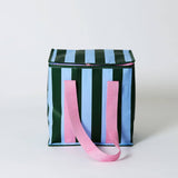 Project Ten Green Blue Stripe Medium Insulated Tote