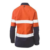 Bisley Ladies Shirt Long Sleeve CF Tape Stretch Orange & Navy BLC6064T_TT02