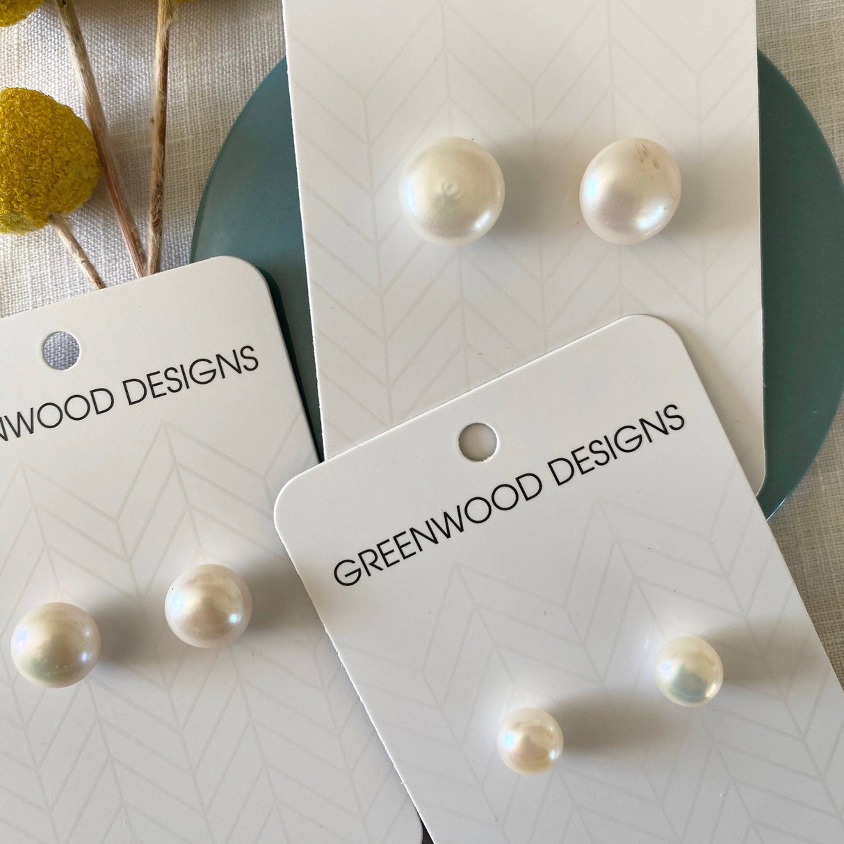 Greenwood Designs Sterling Silver Freshwater Pearl Stud Earrings