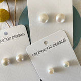 Greenwood Designs Sterling Silver Freshwater Pearl Stud Earrings