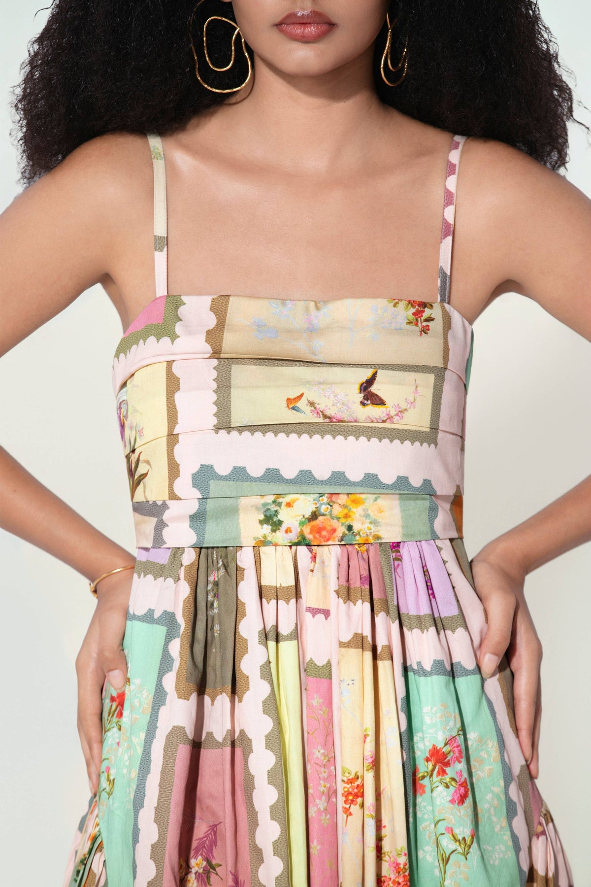 thr3letter - Vianna in Marianne Panelled Maxi Dress