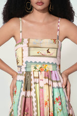 thr3letter - Vianna in Marianne Panelled Maxi Dress