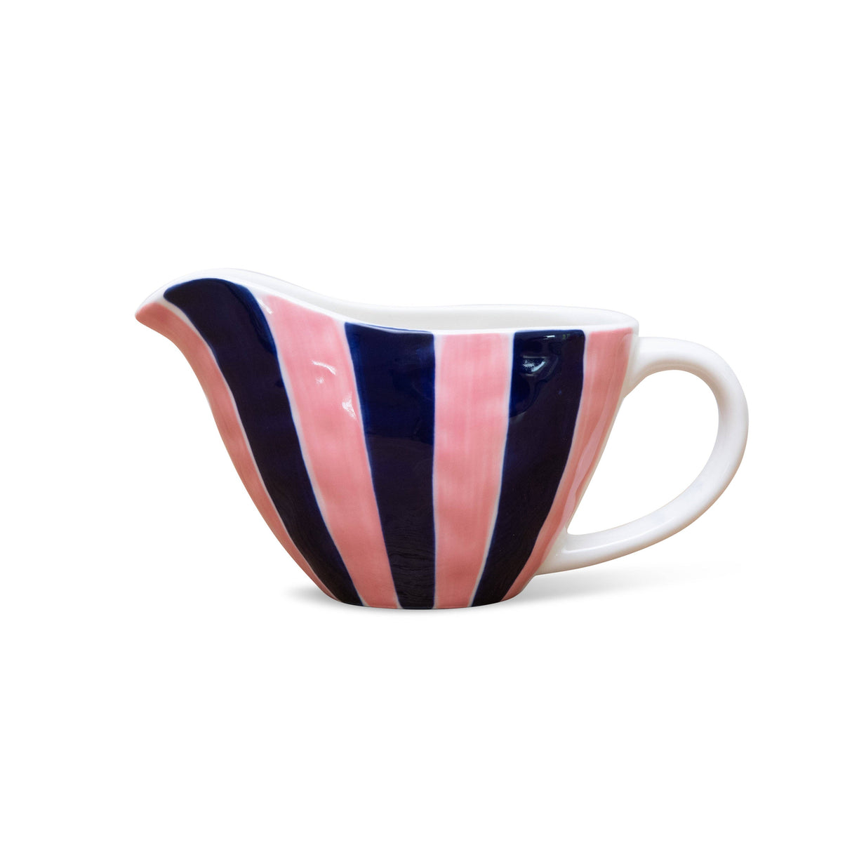 Noss and Co - Ceramic Gravy Jug | Pink & Navy Stripe