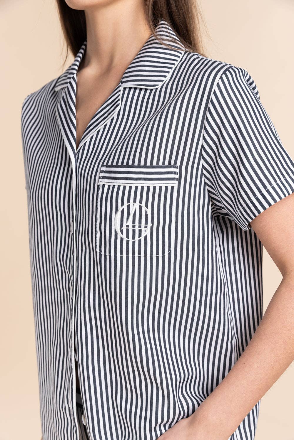 Gingerlilly - Cotton Short Pyjama Set - Camilla Navy Stripe