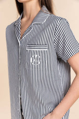 Gingerlilly - Cotton Short Pyjama Set - Camilla Navy Stripe