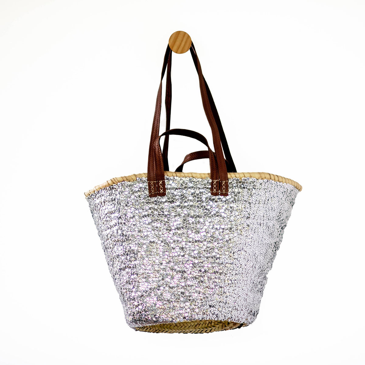 2 Duck Trading Company - Silver Sequined Basket