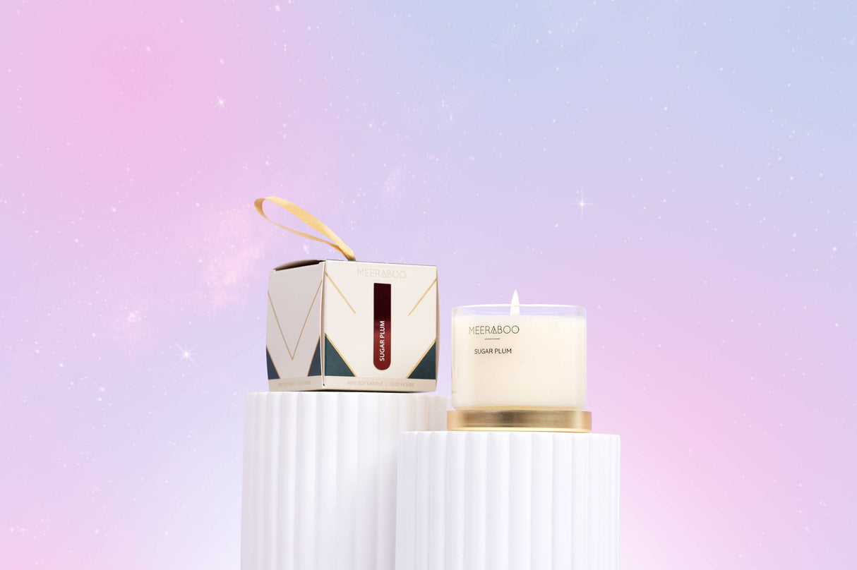 Meeraboo Christmas Bauble Mini Gold Lid Soy Candle