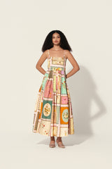 thr3letter - Vianna in Marianne Panelled Maxi Dress