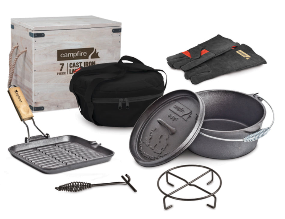 Campfire Cast Iron Lawson Box Set 7 piece. IN STORE PICK UP ONLY