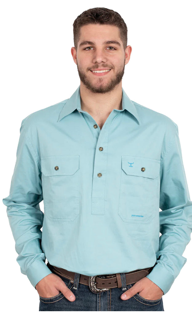 Just Country Mens Cameron Half Button Shirt