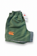 Close detail of Canterbury kids Harletic shorts on a plain white background