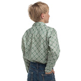 Just Country Boys Brayden Shirt - White & Eucalyptus Print