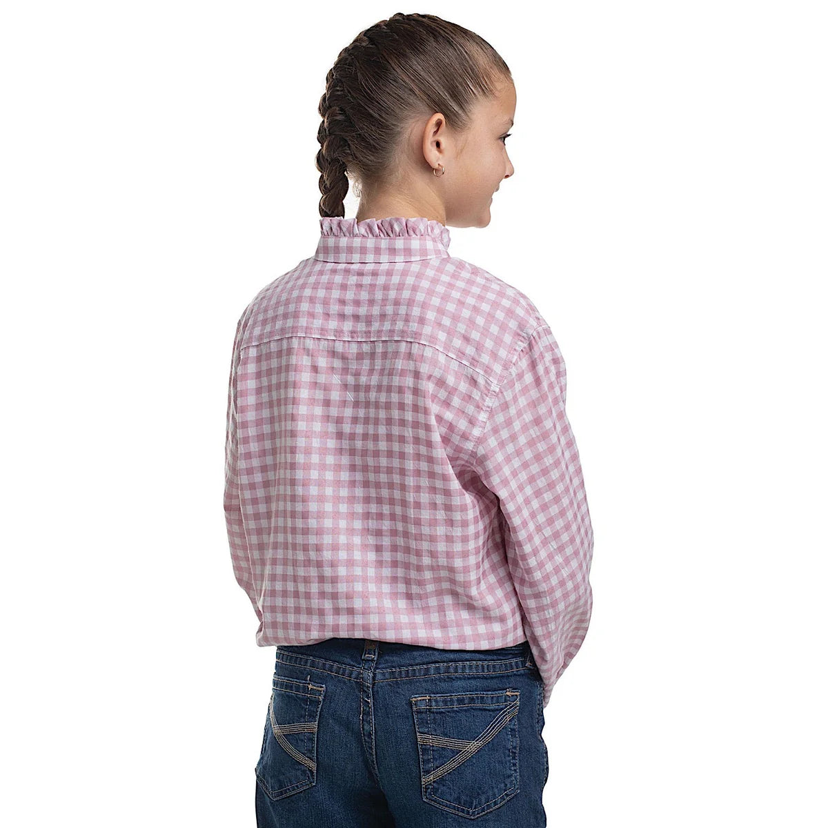 Just Country Girls Gracie Work Shirt - Berry & White Check