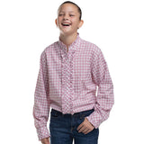 Just Country Girls Abbey Frills Full Button Workshirt - Berry & White Gingham (Copy)