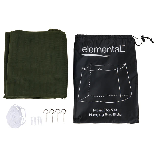 Oztrail Single/Queen Box Mosquito Net - Green