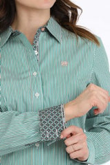 Cinch Ladies Striped Button Down Western Shirt - Multi
