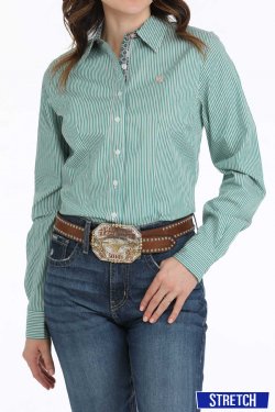 Cinch Ladies Striped Button Down Western Shirt - Multi