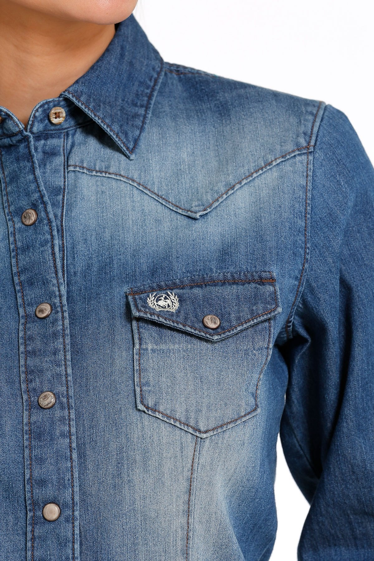 Cinch Ladies Denim Snap Front Western Shirt - MSW9202001