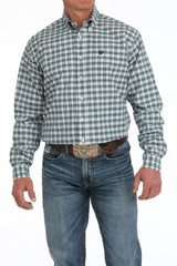 Cinch Men's Plaid Button Down Western Shirt - Cream - MTW1105897
