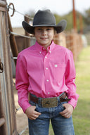 Cinch Boys Solid Button Down Western Shirt