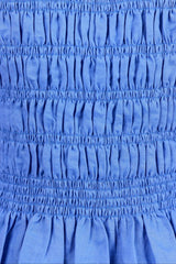 Among the Brave Impulsive Blue Linen Shirred Sleeveless Top
