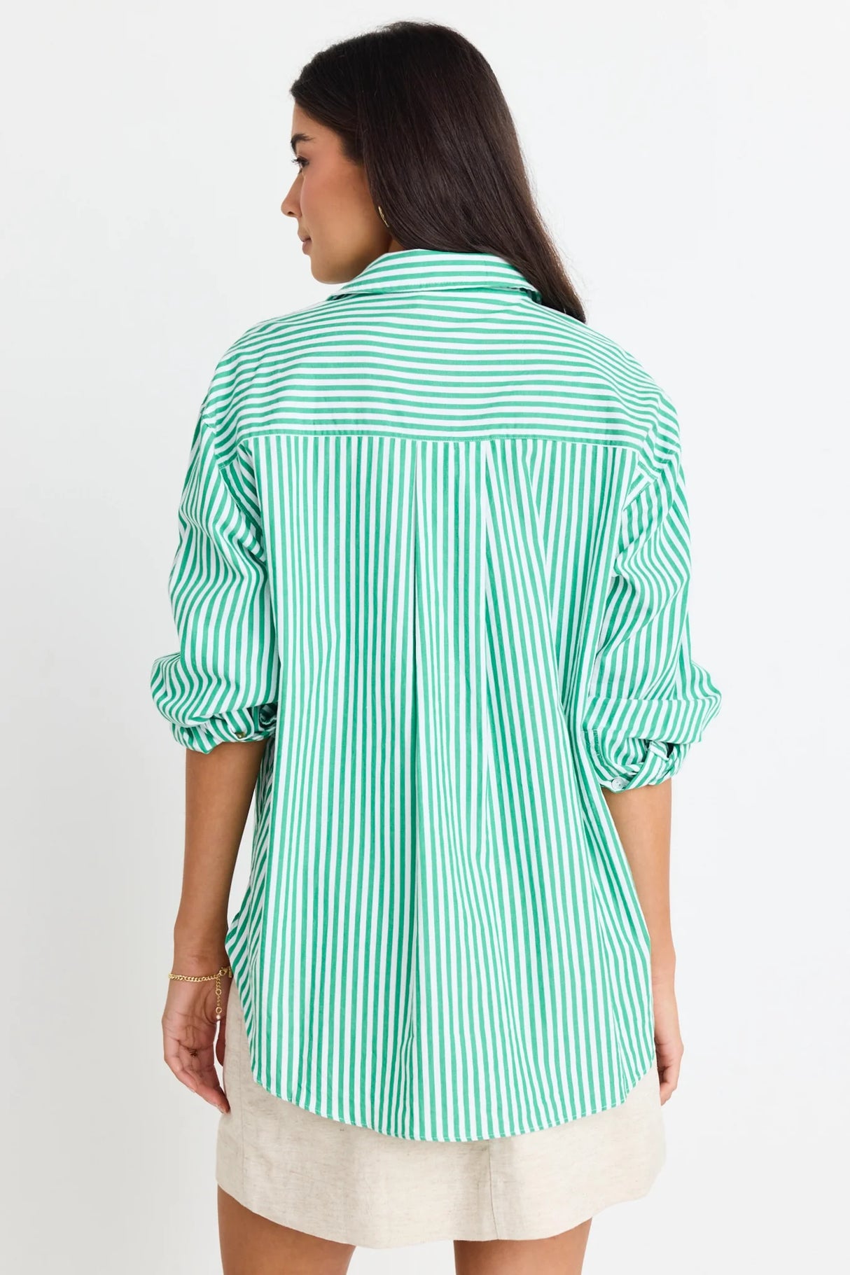 Flo & Frankie Ladies You Got This Stripe Oversized Boyfriend Shirt