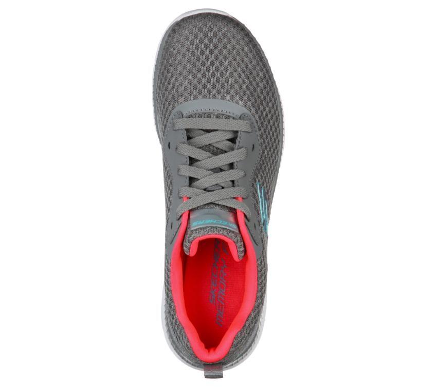 Skechers Ladies Bountiful Shoe Grey/Coral