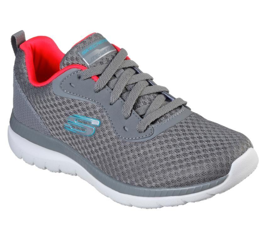 Skechers Ladies Bountiful Shoe Grey/Coral